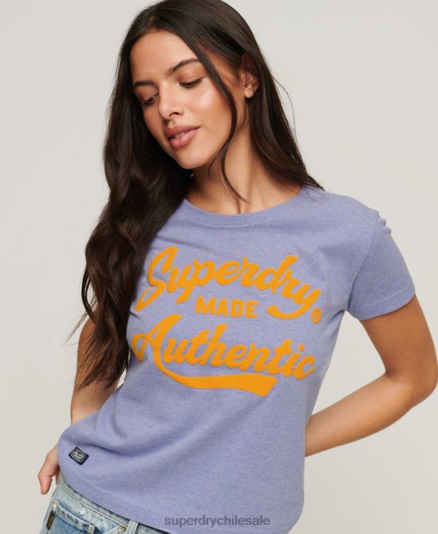 mujer Superdry púrpura archivo neón camiseta gráfica 2R68Z2657