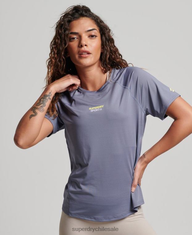 mujer Superdry púrpura camiseta core activa 2R68Z2694