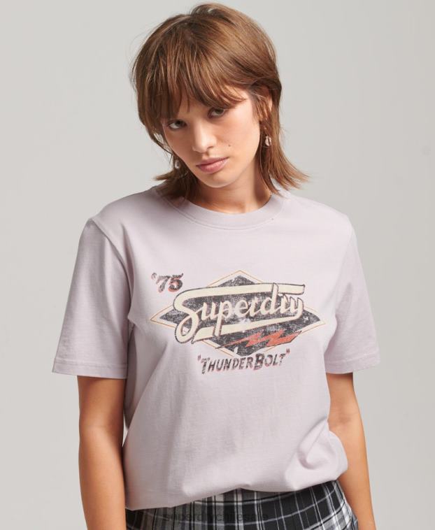 mujer Superdry púrpura camiseta gráfica bohemia 2R68Z2773