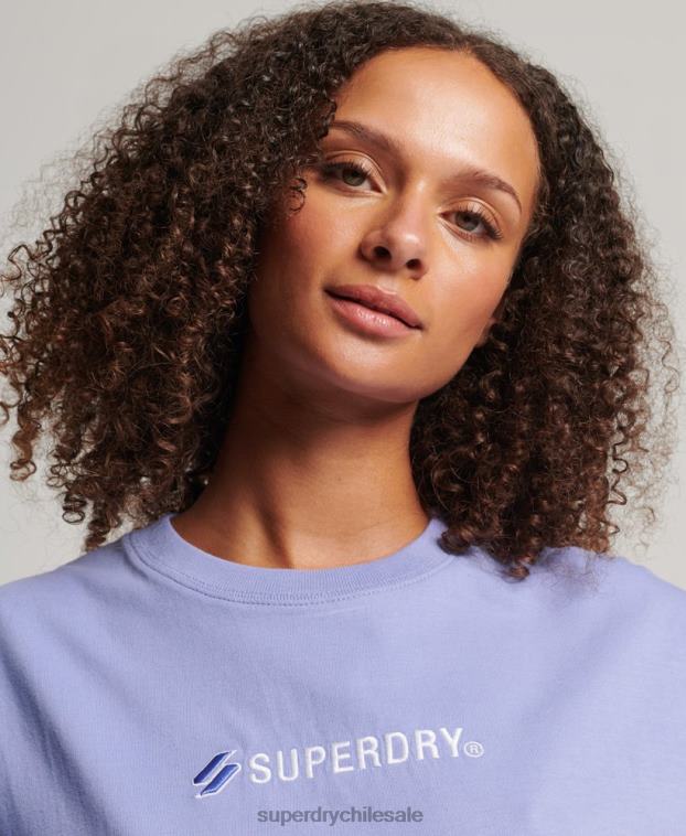 mujer Superdry púrpura camiseta holgada con aplique del logo 2R68Z6199
