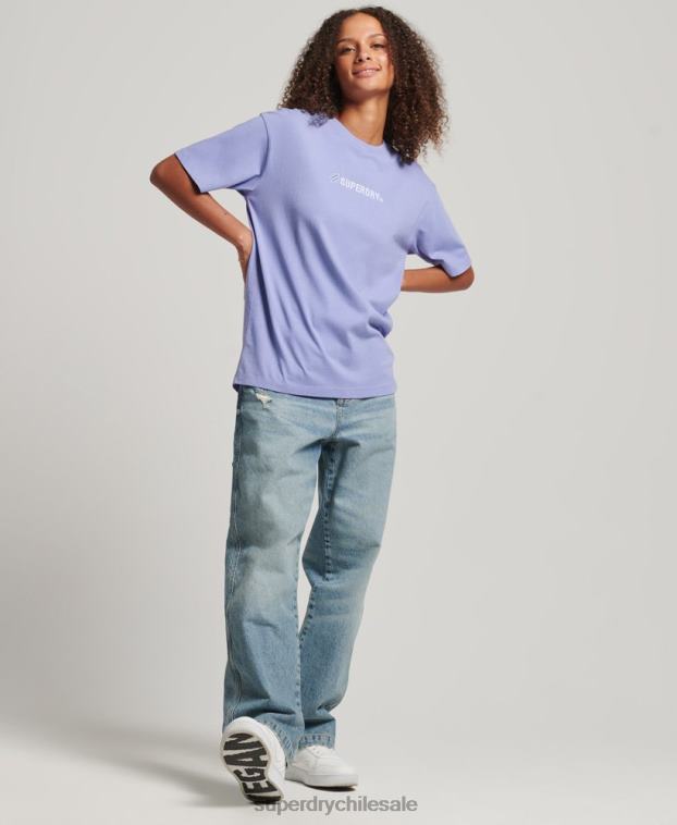 mujer Superdry púrpura camiseta holgada con aplique del logo 2R68Z6199