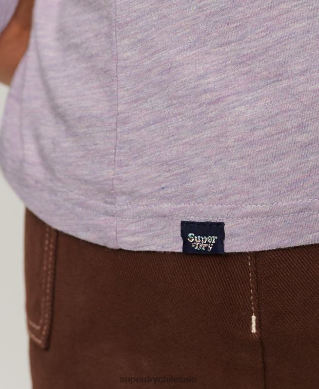 mujer Superdry púrpura top de manga larga de nostalgia vintage 2R68Z2885