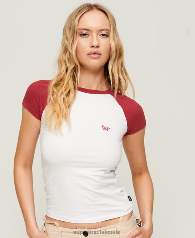 mujer Superdry rojo béisbol camiseta para bebé 2R68Z2278