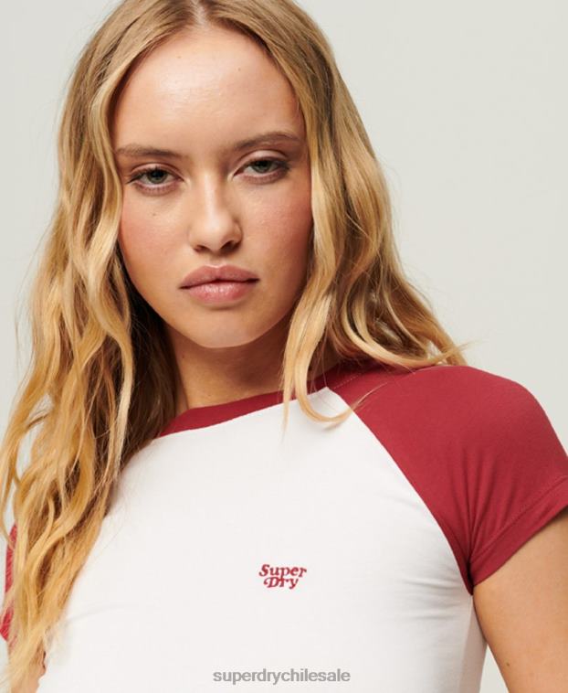 mujer Superdry rojo béisbol camiseta para bebé 2R68Z2278
