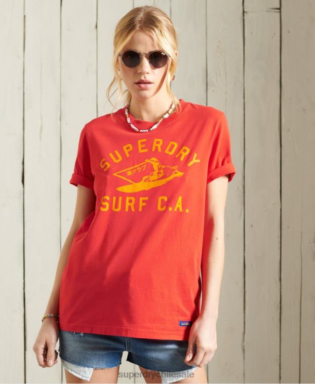 mujer Superdry rojo camiseta cali surf clasica 2R68Z6292