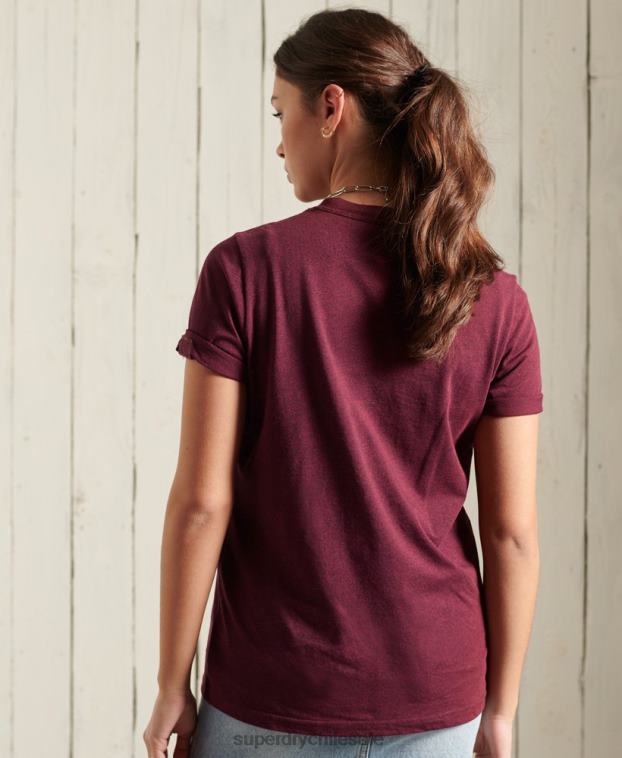 mujer Superdry rojo camiseta con purpurina 2R68Z2818