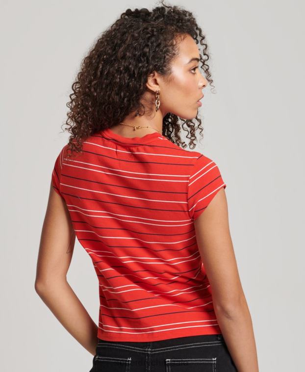 mujer Superdry rojo camiseta corta vintage 2R68Z6195