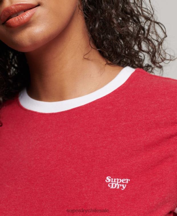mujer Superdry rojo camiseta de timbre 2R68Z2674