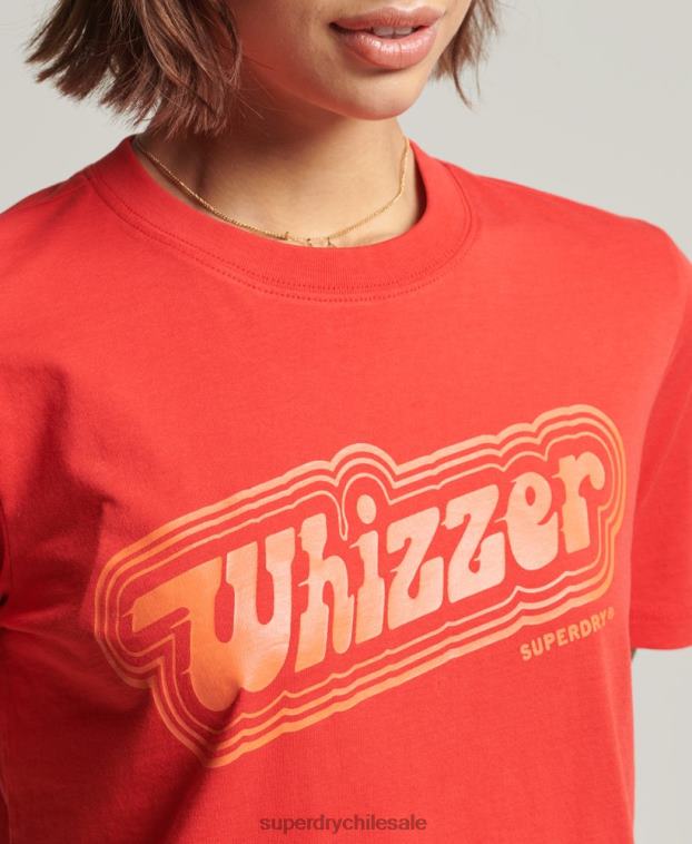 mujer Superdry rojo camiseta vintage de mi generación 2R68Z2757