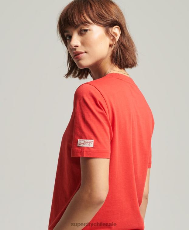 mujer Superdry rojo camiseta vintage de mi generación 2R68Z2757