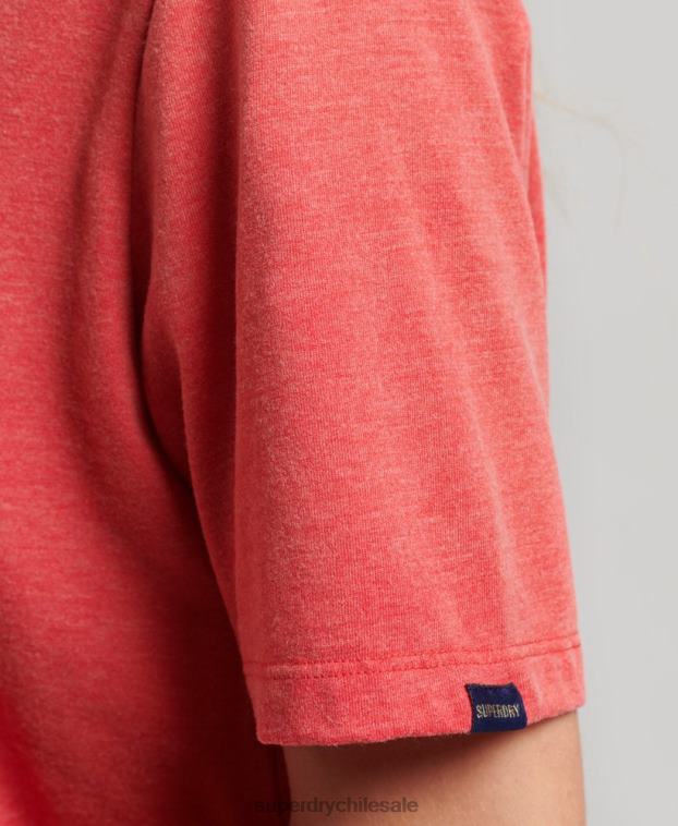 mujer Superdry rojo playera con logo central de los 80 2R68Z2669