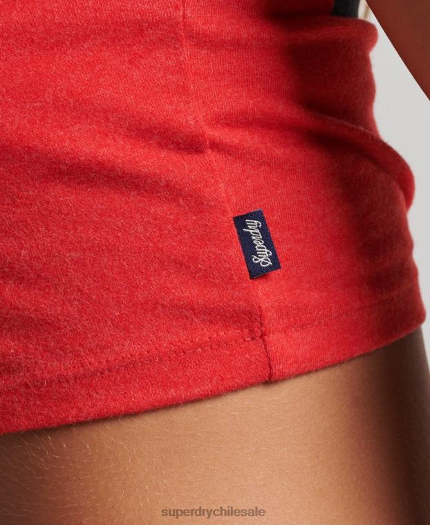 mujer Superdry rojo playera corta con estampado universitario 2R68Z6214