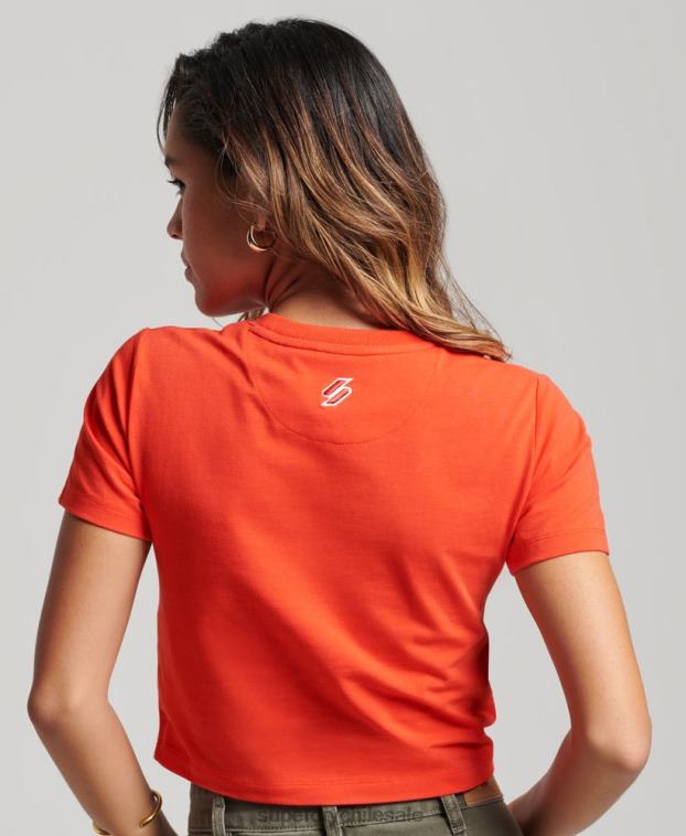 mujer Superdry rojo playera pequeña con gráfico 2R68Z2214