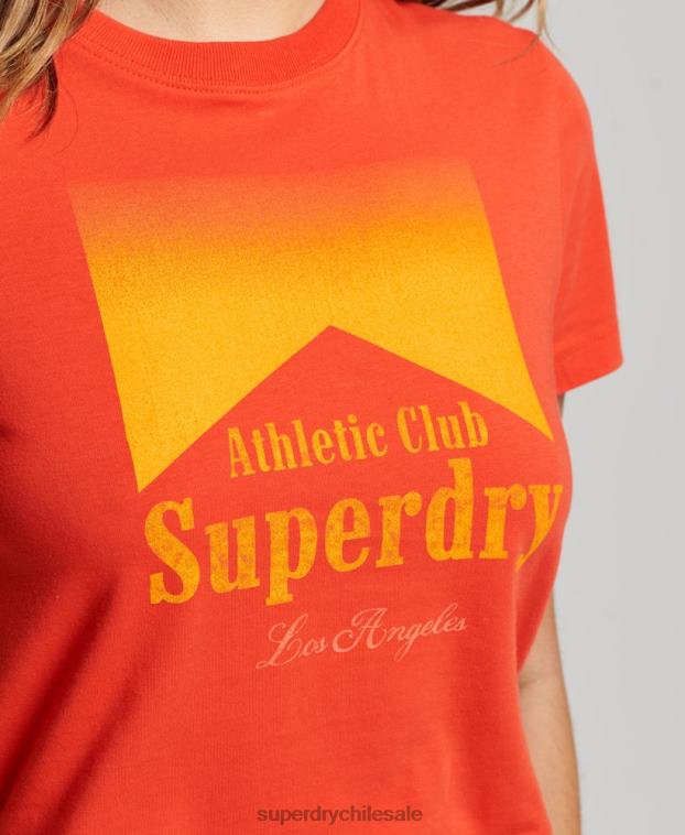 mujer Superdry rojo playera pequeña con gráfico 2R68Z2214