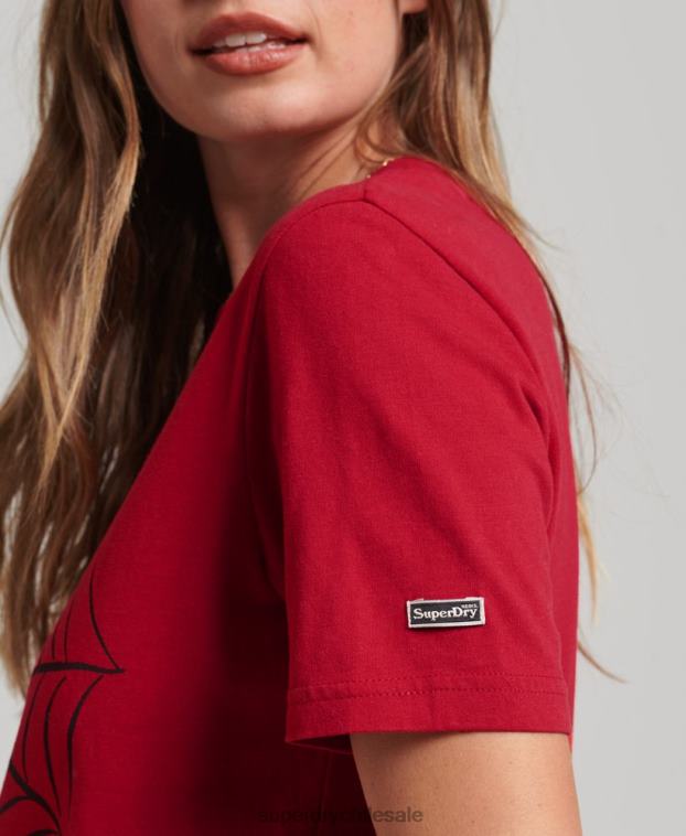 mujer Superdry rojo suika camiseta gráfica 2R68Z2798