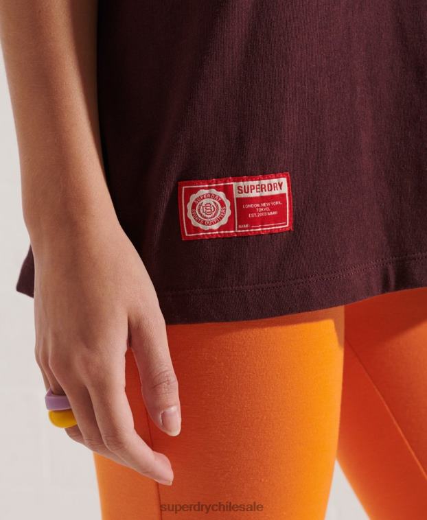 mujer Superdry rojo universidad camiseta gráfica 2R68Z2741