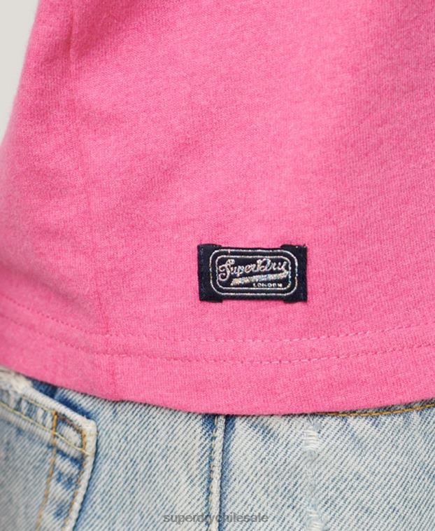 mujer Superdry rosa archivo neón camiseta gráfica 2R68Z2636