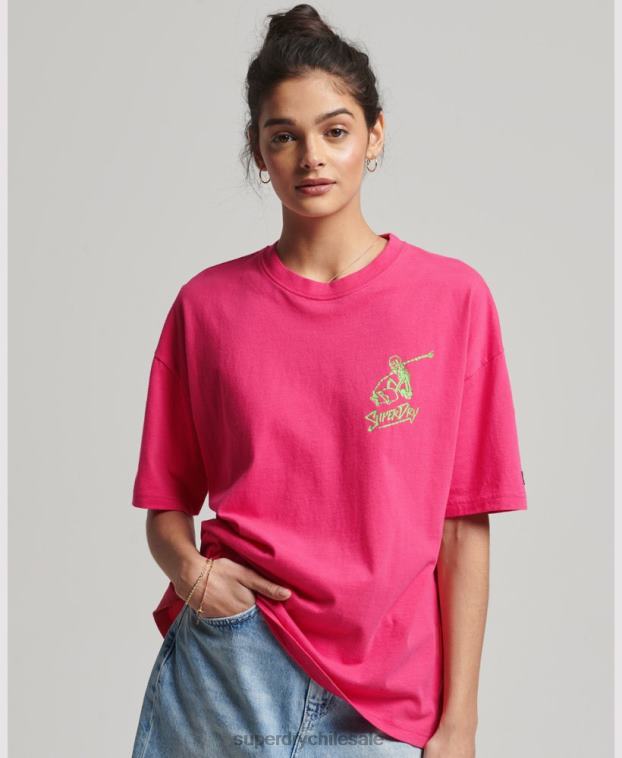 mujer Superdry rosa camiseta cali vintage 2R68Z6198