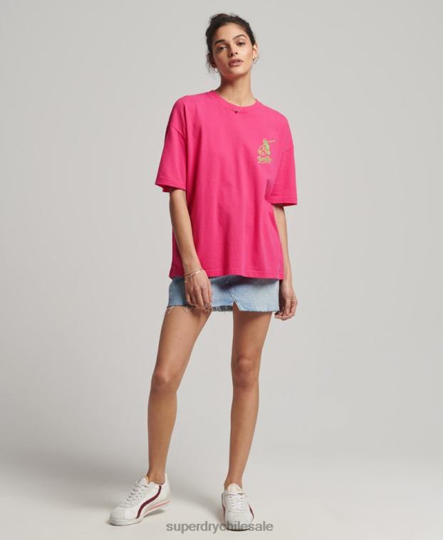mujer Superdry rosa camiseta cali vintage 2R68Z6198