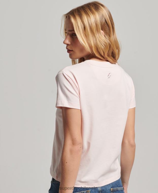 mujer Superdry rosa camiseta con gráfico de los 90 2R68Z2655