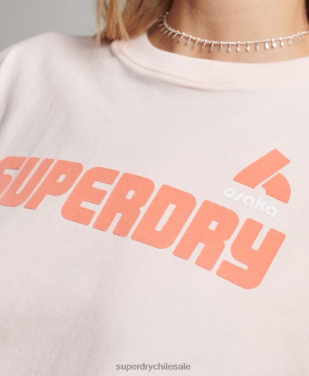 mujer Superdry rosa camiseta con gráfico de los 90 2R68Z2655