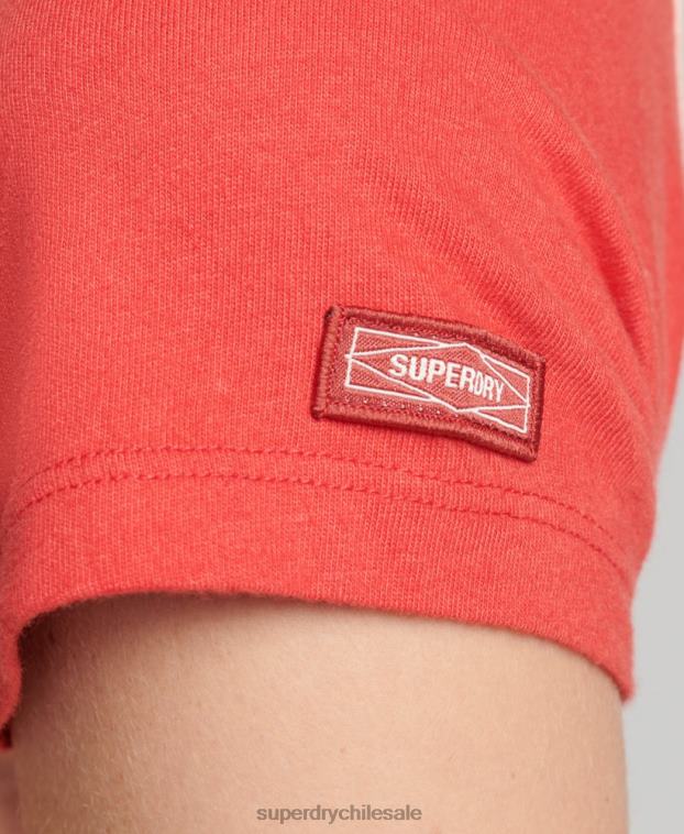mujer Superdry rosa camiseta de béisbol vintage de algodón orgánico 2R68Z6232