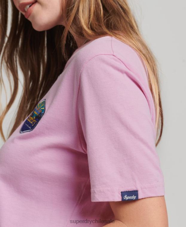 mujer Superdry rosa camiseta de viaje 2R68Z6192