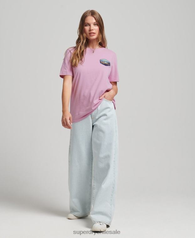 mujer Superdry rosa camiseta de viaje 2R68Z6192