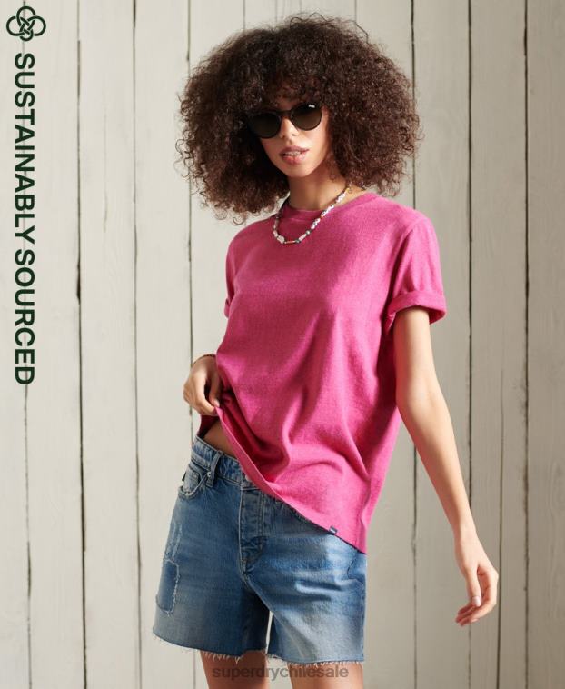 mujer Superdry rosa camiseta esencial de algodón orgánico 2R68Z6249