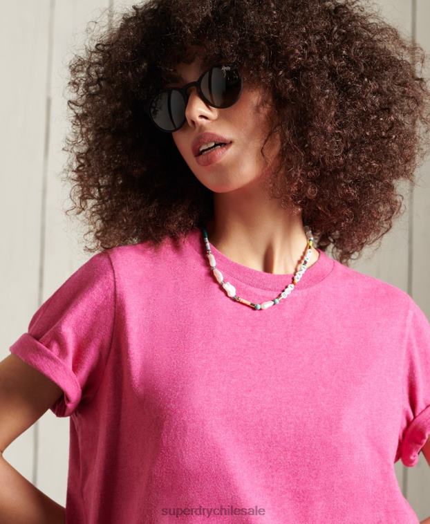 mujer Superdry rosa camiseta esencial de algodón orgánico 2R68Z6249