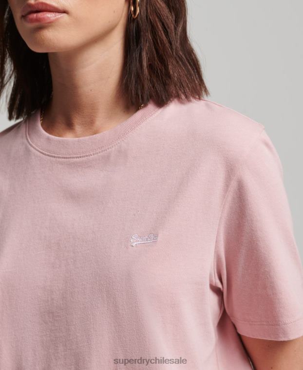 mujer Superdry rosa playera con logo bordado 2R68Z2173