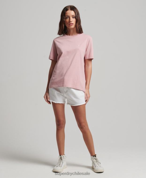 mujer Superdry rosa playera con logo bordado 2R68Z2173