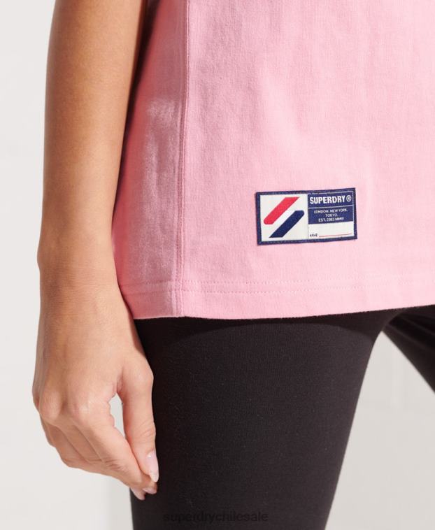mujer Superdry rosa playera con logo corporativo 2R68Z6278