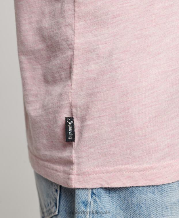 mujer Superdry rosa playera con logo en relieve 2R68Z2647