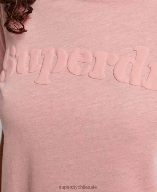 mujer Superdry rosa playera cooper con logo clásico de los años 70 2R68Z2307