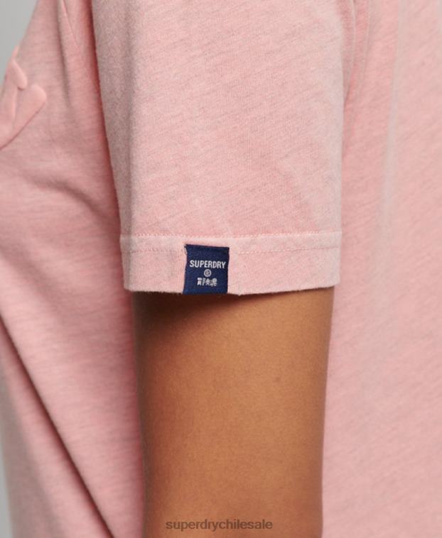 mujer Superdry rosa playera cooper con logo clásico de los años 70 2R68Z2307