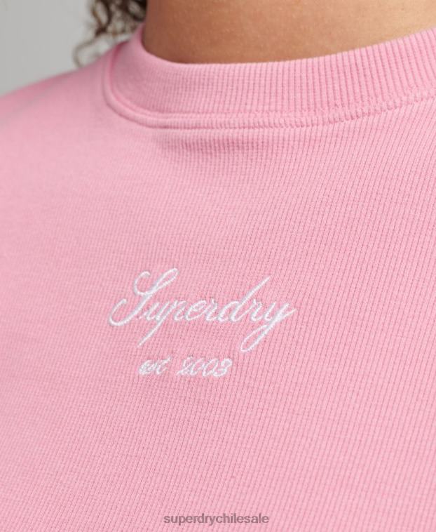 mujer Superdry rosa playera corta code heritage 2R68Z2782