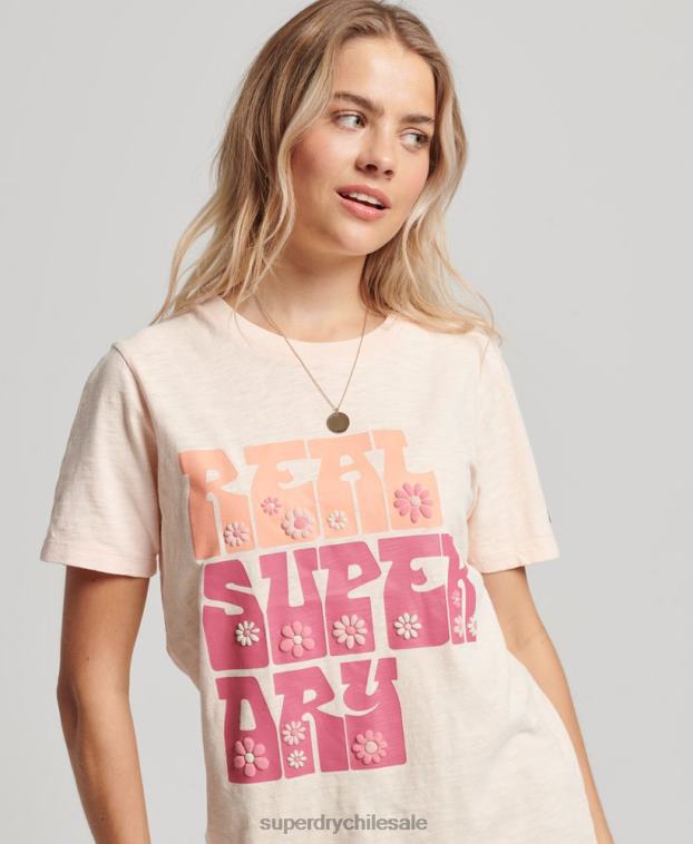 mujer Superdry rosa playera superstate floral 2R68Z2633