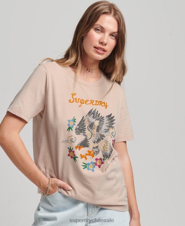 mujer Superdry rosa suika camiseta gráfica 2R68Z2624
