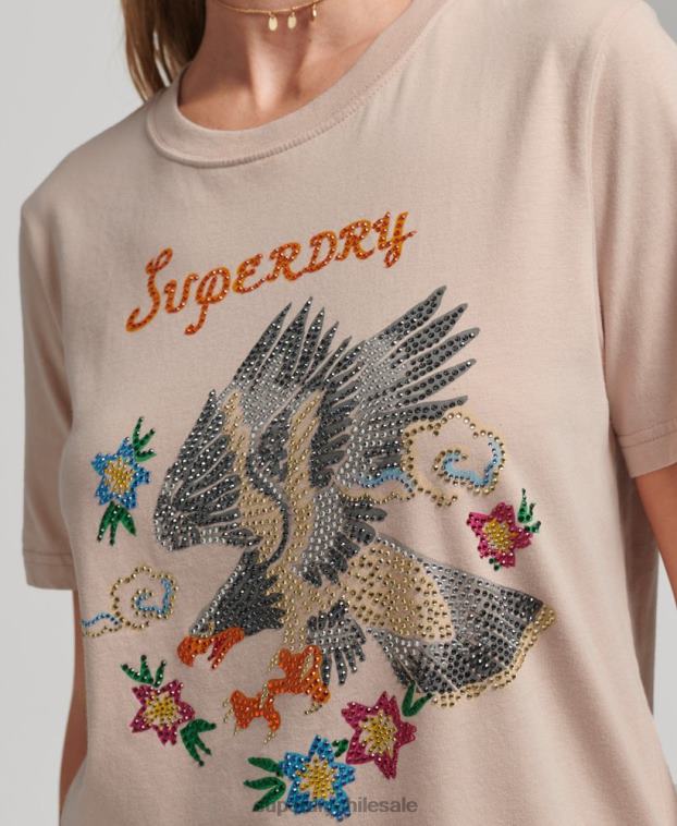 mujer Superdry rosa suika camiseta gráfica 2R68Z2624