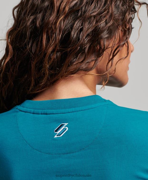 mujer Superdry turquesa camiseta con gráfico de los 90 2R68Z2721