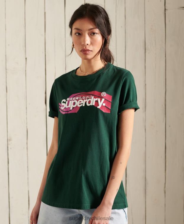 mujer Superdry turquesa playera cali con logo central 2R68Z6253