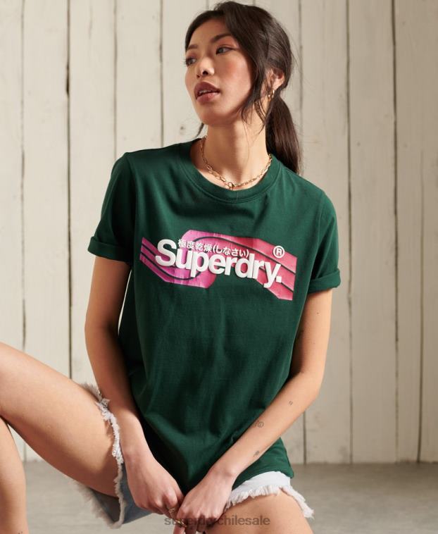 mujer Superdry turquesa playera cali con logo central 2R68Z6253