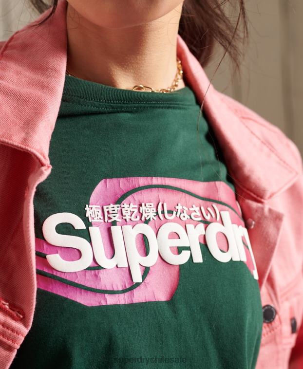 mujer Superdry turquesa playera cali con logo central 2R68Z6253