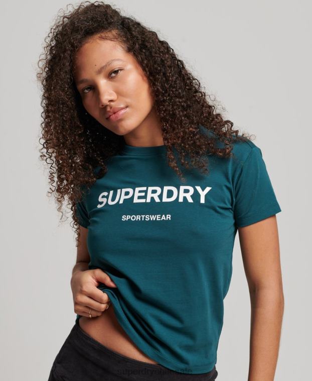 mujer Superdry verde camiseta con gráfico de los 90 2R68Z2639