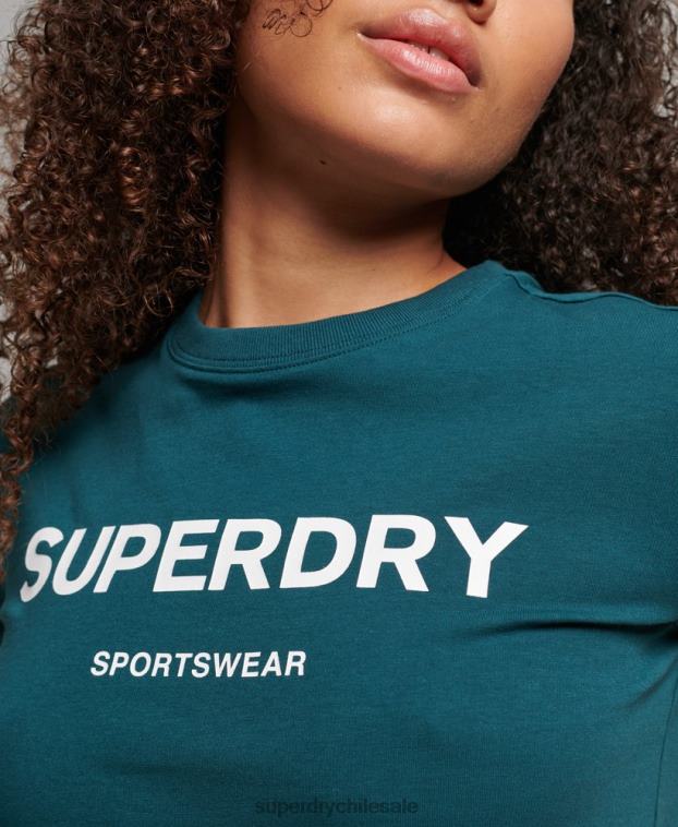 mujer Superdry verde camiseta con gráfico de los 90 2R68Z2639
