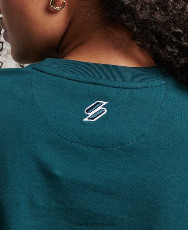 mujer Superdry verde camiseta con gráfico de los 90 2R68Z2639