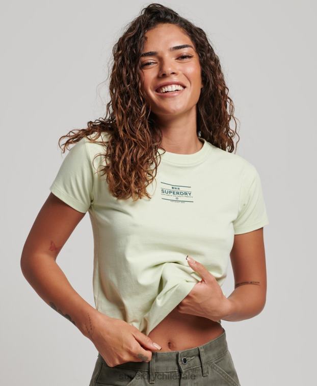 mujer Superdry verde camiseta con gráfico de los 90 2R68Z2718