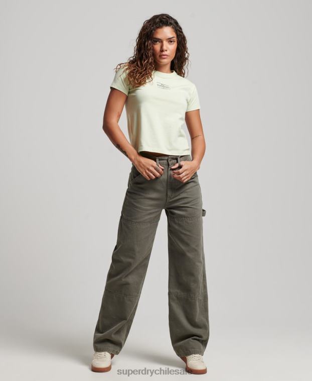 mujer Superdry verde camiseta con gráfico de los 90 2R68Z2718