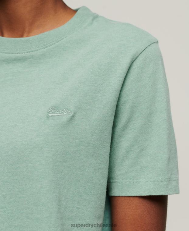mujer Superdry verde camiseta de algodón orgánico con logo vintage bordado 2R68Z2250